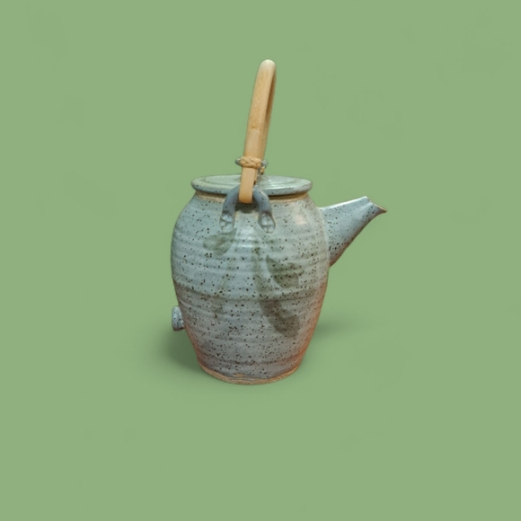 pottery Other - Unique Teapot with Bamboo Handle 🫖☕️🍵